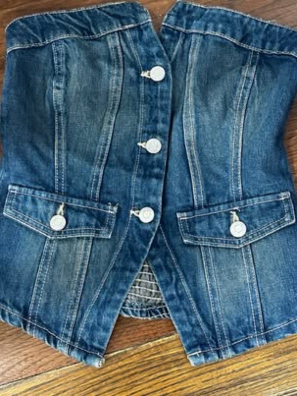 Zara Denim Button-Up Vest